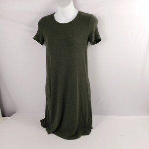Madewell XXS Green NWOT Knit Dress Women Fall Stretch Knee Length